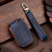 Toyota North American 2+1-Button Car Key Cover, Crazy Horse Cowhide, Blue - 1