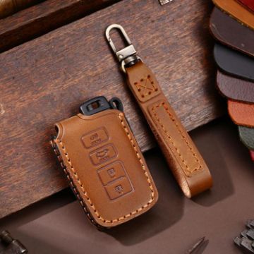 Toyota North American 3+1-Button C013 Cowhide Key Cover (Brown) - 1