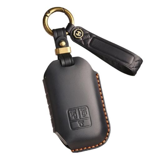 Kia Carnival SX Hallmo E171 Crazy Horse Cowhide Key Cover (Black) - 1