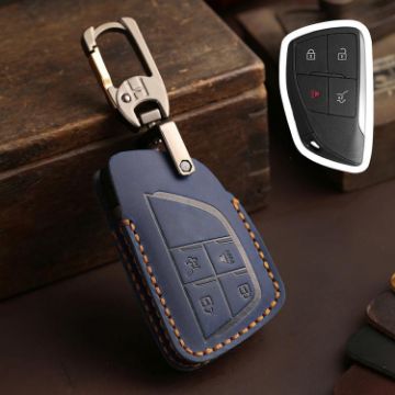 Buick Envision Plus 2023 Key Cover - Crazy Horse Cowhide, 4-Button Blue - 1