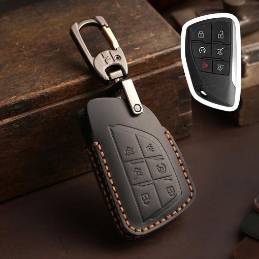 Buick Envision Plus 2023 Key Cover - Crazy Horse Cowhide, 6-Button Black - 1