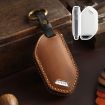 Kia K3/K5 2024 Hallmo Crazy Horse Cowhide Key Cover (5-Button Brown) - 1