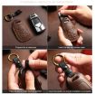 Kia K3/K5 2024 Hallmo Crazy Horse Cowhide Key Cover (9-Button Blue) - 7
