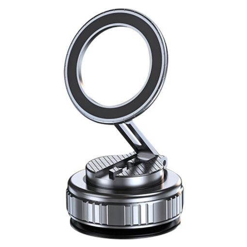 Foldable Magnetic Car Phone Holder - G712 Vacuum Adsorption, Silver - 1
