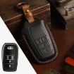 Toyota Alphard Hallmo Crazy Horse Cowhide 4-Button Key Cover Black - 1