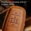 Toyota Alphard Hallmo Crazy Horse Cowhide 4-Button Key Cover Black - 4
