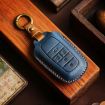 Toyota Alphard Hallmo Crazy Horse Cowhide Key Cover (4-Button Blue) - 2