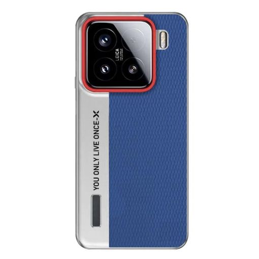 Xiaomi 15 Camera Design Diamond Texture Leather Phone Case - Blue - 1
