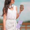 Redmi 11A/12C Purple Metal Bow Leather Phone Case with Hand Strap - 7