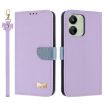 Redmi 13C 4G Global Purple Leather Phone Case with Hand Strap - 1