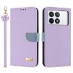 Redmi K70 Pro/Poco F6 Pro 5G Purple Leather Case with Hand Strap - 1