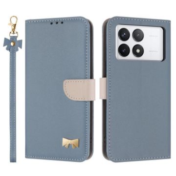 Redmi K70 Pro/Poco F6 Pro 5G Light Blue Leather Case with Hand Strap - 1