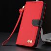 Red Leather Phone Case with Hand Strap for Redmi Note 13 4G Global - 8