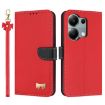 Redmi Note 13 Pro 4G Global Leather Phone Case with Hand Strap Red - 1