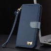 Redmi Note 12 4G Dark Blue Leather Phone Case with Hand Strap - 8