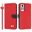 Redmi Note 12 Pro 4G Global Leather Phone Case with Hand Strap - Red - 1
