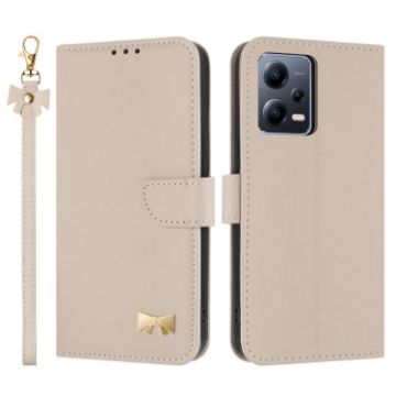 Redmi Note 12 Pro 5G Apricot Leather Case with Hand Strap - 1