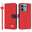 Redmi Note 13 5G Leather Phone Case with Hand Strap - Red - 1