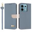 Redmi Note 13 5G Light Blue Leather Case with Metal Bow & Hand Strap - 1