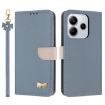Redmi Note 14 4G Light Blue Leather Phone Case with Hand Strap - 1