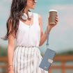 Redmi Note 14 4G Light Blue Leather Phone Case with Hand Strap - 7