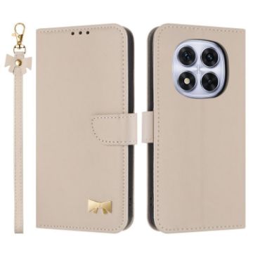 Redmi Note 14 Pro 4G Global Leather Case with Hand Strap - Apricot - 1