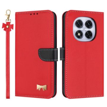 Red Leather Phone Case with Hand Strap for Redmi Note 14 Pro/Pro+ 5G - 1
