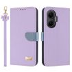 Redmi Turbo 4 Pro/Poco X7 Pro Purple Leather Case with Hand Strap - 1
