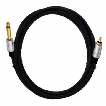 3m 6.35mm Mono Plug to RCA Male Audio Adapter Cable for Amp, Speaker, Guitar - 1