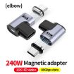 Type-C Male to Female PD240W 80Gbps Magnetic Adapter, Elbow Head - 2
