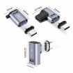 Type-C Male to Female PD240W 80Gbps Magnetic Adapter, Side Elbow, Grey - 8