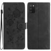 Samsung Galaxy A02S Leather Case, Rose Flower Embossing, Black, 164mm US - 1