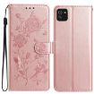 Samsung Galaxy A03 Rose Flower Embossed Leather Case - Rose Gold - 1