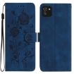 Samsung Galaxy A03 Dark Blue Rose Embossed Leather Phone Case - 1