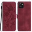 Samsung Galaxy A03 Red Rose Flower Embossed Leather Phone Case - 1