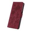 Samsung Galaxy A04 Red Rose Flower Embossed Leather Phone Case - 5