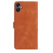 Samsung Galaxy A05 Brown Leather Case with Rose Flower Embossing Pattern - 3
