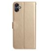Samsung Galaxy A06 Gold Leather Case with Rose Flower Embossing Pattern - 3