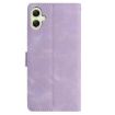 Samsung Galaxy A07 Light Purple Rose Embossed Leather Phone Case - 3