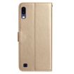 Samsung Galaxy A10/M10 Gold Rose Embossed Leather Phone Case - 3