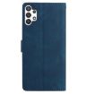 Samsung Galaxy A13 4G Leather Case, Rose Flower Embossed, Dark Blue - 3