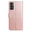 Samsung Galaxy A14 Rose Flower Embossed Leather Case - Rose Gold - 3