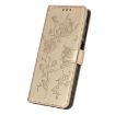 Samsung Galaxy A14 Gold Leather Case with Rose Flower Embossing Pattern - 5