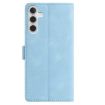 Samsung Galaxy A15 Sky Blue Rose Embossed Leather Phone Case - 3