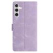 Samsung Galaxy A15 Light Purple Rose Embossed Leather Phone Case - 3