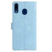 Samsung Galaxy A20/A30 Rose Embossed Leather Case Sky Blue - 3