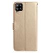 Samsung Galaxy A22 Gold Leather Case with Rose Flower Embossing Pattern - 3