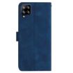 Samsung Galaxy A22 Dark Blue Rose Embossed Leather Phone Case - 3