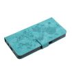 Samsung Galaxy A22 5G Green Rose Embossed Leather Phone Case - 6