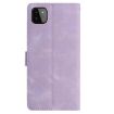 Samsung Galaxy A22 5G Leather Case Rose Flower Emboss Light Purple - 3